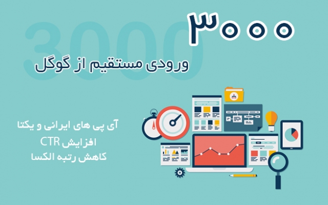 3000 ورودی مستقیم گوگل ایرانی جهت افزایش رتبه وب سایت فراهم کنم.