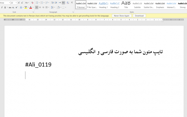 تایپ شما رو به صورت فارسی یا انگلیسی انجام بدم.