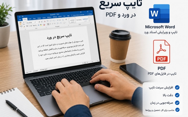 تایپ سریع در ورد انجام بدم و آن را تبدیل به پی دی اف کنم