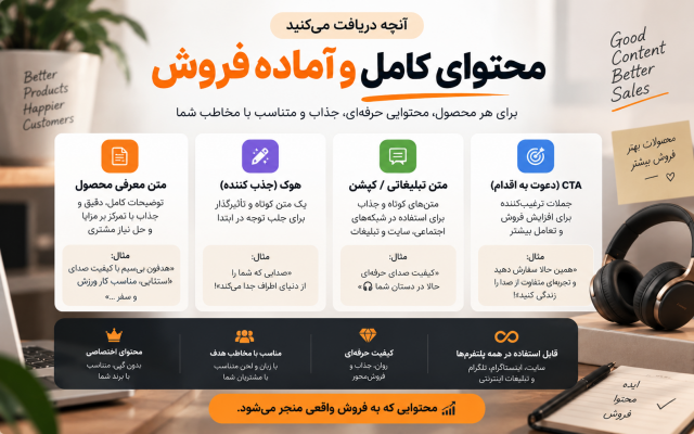 برای محصولات شما محتوای فروش بنویسم .