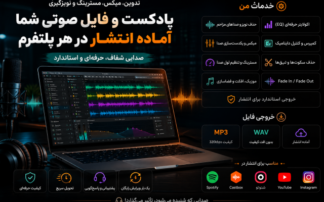 برای شما پادکست و کتاب صوتی بسازم و ایده پرداز آثار شما باشم
