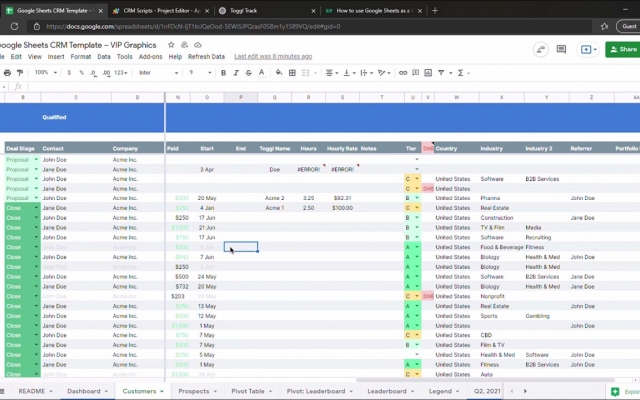 CRM شما رو بر بستر گوگل شیت پیاده سازی کنم