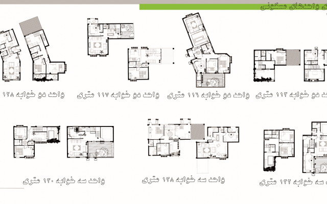 پلان مسکن ویلایی و آپارتمانی با هر تعداد اتاق خواب که بخواین براتون طراحی کنم