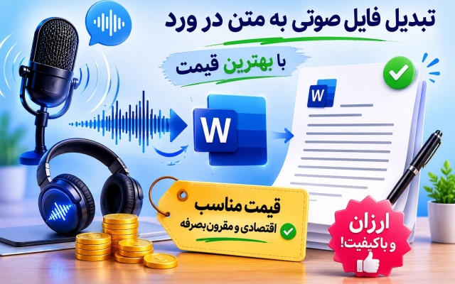 فایل صوتی فارسی و انگلیسی را بدون غلط برای شما در ورد یا پی دی اف تایپ کنم