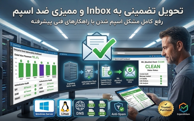 میلسرور شما را کانفیگ، امن و ایمیلها را تحویلپذیر (Inbox) کنم.