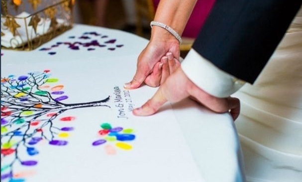 یک طرح گرافیکی برای امضا یا اثر انگشت یادگاری مهماناتون در جشن عروسی درست کنم