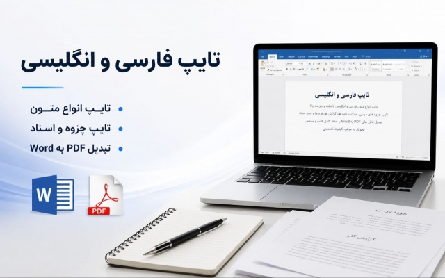 من میتونم تایپ انواع متون، جزوه و اسناد فارسی و انگلیسی برای شما انجام بدم.