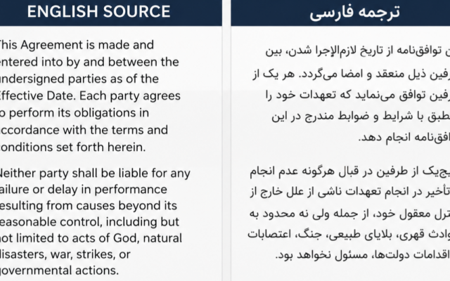 متون انگلیسی و فارسی حقوقی، ادبی و عمومی را با رعایت اصطلاحات ترجمه کنم